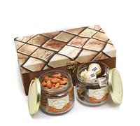 Jaiccha Ghasitaram Miracle Box of 2 Jars of Channa Laddoo and Almonds|Gift for Diwali Gifts,Holi,Rakhi,Valentine,Christmas,Birthday,Anniversary,Her,Him|