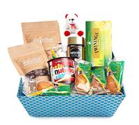 Jaiccha Ghasitaram Perfect Tea/ Coffee Time Basket Hamper with Teddy|Gift for Diwali,Holi,Rakhi,Valentine,Christmas,Birthday,Anniversary,Her,Him|