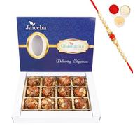 Jaiccha Ghasitaram Rakhi Gifts for Brothers Dryfruit Laddoo with no Added Sugar 12 pcs with Beads Rakhi