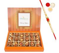 Jaiccha Ghasitaram Rakhi Gifts for Brothers Dryfruit Laddoo with no Added Sugar 18 pcs with Beads Rakhi