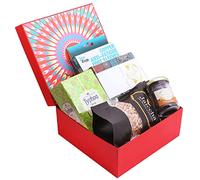 Jaiccha Ghasitaram Rakhi Gifts for Sisters Red Hamper Healthy Box with Sugarfree Kaju Katli