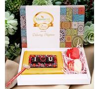 Jaiccha Ghasitaram Valentines Gift for Girlfriend/Boyfriend/Husband and Wife ILU Chocolate Bark with 2 Drinking Chocolate Hearts