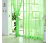 JAIJY Sheer Semi Voile Screen Window Curtain Panel Lace Polyster Rod Pocket Design Door Living Room Bedroom Kitchen Farmhouse Drapes Decor, 2 Panels, Fruit Green, 78 Inches Length