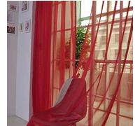 JAIJY Sheer Semi Voile Screen Window Curtain Panel Lace Polyster Rod Pocket Design Door Living Room Bedroom Kitchen Farmhouse Drapes Decor, 2 Panels, Wine Red, 78 Inches Length