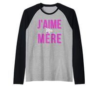 J'aime Ma Mère Mère Meilleur French Mom Cadeau De Fête Des Mères Raglan Baseball Tee