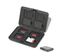 Jaimela 16 Slots Memory Card Case, for 8 Micro SD SDXC SDHC + 8 SD SDXC SDHC, Waterproof Shock Resistant (Black)