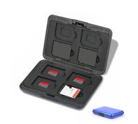 Jaimela 16 Slots Memory Card Case, for 8 Micro SD SDXC SDHC + 8 SD SDXC SDHC, Waterproof Shock Resistant (Blue)