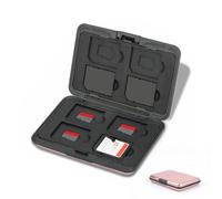 Jaimela 16 Slots Memory Card Case, for 8 Micro SD SDXC SDHC + 8 SD SDXC SDHC, Waterproof Shock Resistant (Pink)