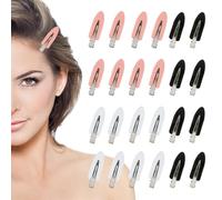 Jaimela 24 Pcs No Bend Hair Clips, Makeup Seamless Hair Clip Clamps for Girl Woman Makeup(3 Colors)