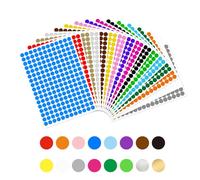 Jaimela 3264Pcs10mm Sticky Dots Round Dot Labels Stickers Self Adhesive Circle Stickers Labels for Colour Coding Calendar Organising