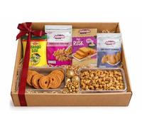 Jaimin Indian Snack Gift Hamper, Makhana Peri Peri, Suji Rusk, Dry Fruit Samosa, Nango Bite, Chakri, Cashews Premium Assorted Indian Snacks Gift Box for Festivals, Celebrations & Parties