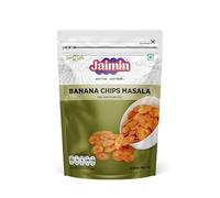 Jaimin Indian Snacks Variety Pack, 34 Items - Ratlami Sev, Makhna, Jeera Puri, Khatta Mitha, Pudina Moong, Chana Dal, Chai Puri, Banana Chips, Soya Sticks & More (Pack of 1, Banana Chips Masala)