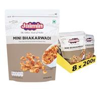 Jaimin Mini Bhakarwadi 200g (Pack of 8) - Authentic Vegetarian Indian Snacks - Ready to Eat - Multipack
