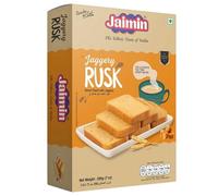 Jaimin Rusk Assorted Pack - Elaichi, Fennel, Jeera, Jaggery & Suji Flavours | Indian Crispy Toast Snack | 200g Each (Pack of 2, Jaggery)