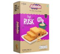 Jaimin Rusk Assorted Pack - Elaichi, Fennel, Jeera, Jaggery & Suji Flavours | Indian Crispy Toast Snack | 200g Each (Pack of 2, Suji)