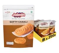 Jaimin Softy Chakli 200g (Pack of 8) - Authentic Vegetarian Indian Snacks - Ready to Eat - Multipack