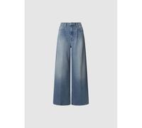 Jaimy Wide Leg Jeans with Very High Waist Med Blue Rigid Denim