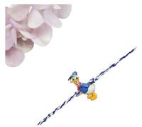 Jaipri Single Thread Elegant donald duck rakhi Cartoon Design Rakhi for Beloved Brother & Gifting with Roli Chawal Packets & Happy Rakshabandhan Card for Brother Rakhi for Bhaiya Rakhi for Men