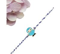Jaipri Single Thread Elegant Owl Shape Cartoon Design Rakhi for Beloved Brother & Gifting with Roli Chawal Packets & Happy Rakshabandhan Card for Brother Rakhi for Bhaiya Rakhi for Men