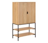 Jaipur Cabinet 2 Doors 3 Shelves With Oak Lamella Front