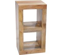 Jaipur Furniture Ltd 2 Hole Display Unit - Mango Wood - L35 x W44 x H81 cm - Light Finish in Brown Jaipur Furniture Ltd Brown