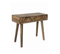 Jaipur Furniture Ltd Geometric Console Table 2 Drawer - Mango Wood - L40 x W91 x H76 cm - Light Finish - Assembly Required in Brown Jaipur Furniture Ltd Brown