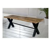 Jaipur Furniture Ltd Kerela Bench - Mango Wood/Iron - L44 x W160 x H45 cm - Mango PP Saw Finish in Brown Jaipur Furniture Ltd Brown