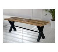 Jaipur Furniture Ltd Kerela Bench - Mango Wood/Iron - L44 x W180 x H45 cm - Mango PP Saw Finish in Brown Jaipur Furniture Ltd Brown