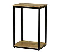 Jaipur Furniture Ltd Ravi 4 Side Mini Side Table - Mango Wood/Iron - L31 x W41 x H61 cm - Mango Light Finish in Brown Jaipur Furniture Ltd Brown
