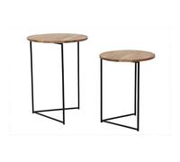 Jaipur Furniture Ltd Ravi Large Stool - Mango Wood/Iron - L43 x W43 x H58 cm - Light Finish in Brown Jaipur Furniture Ltd Brown