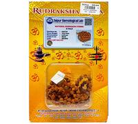 Jaipur Gemological Lab Certified 5 Mukhi Rudraksha Mala For Men/Women Wearing (5Mm, Rare Small Bead Size, Neck Length, 108+1 Beads, 34 Inches) - 100% Natural Brown Rudraksha Beads - Pack Of 1
