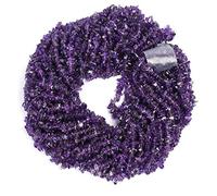 Jaipur Gems Mart Natural 1 Strand 34” Amethyst Uncut Chips Beads/Freeform Shape Gemstone Beads|4-5 mm Plain Uneven Smooth Beads for Jewelry Making | Loose Beads | AAA Quality| Nugget Chips