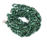 Jaipur Gems Mart Natural 1 Strand 34” Emerald Uncut Chips Beads/Freeform Shape Gemstone Beads|4-5 mm Plain Uneven Smooth Beads for Jewelry Making | Loose Beads | AAA Quality| Nugget Chips