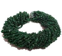 Jaipur Gems Mart Natural 1 Strand 34” Green Aventurine Uncut Chips Beads/Freeform Shape Gemstone Beads|4-5 mm Plain Uneven Smooth Beads for Jewelry Making | Loose Beads | AAA Quality| Nugget Chips