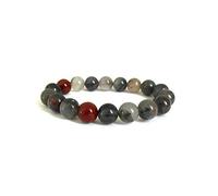 Jaipur Gems Mart Natural AAA African Bloodstone Bracelet Stretch Bracelet | 7-7.5” Bloodstone Bracelet Gemstone Bracelet | Unisex Bracelet | 12mm Round Shape Beads| Men Beaded Bracelet