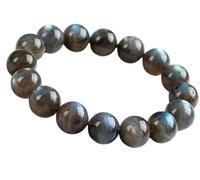 Jaipur Gems Mart Natural AAA Dark Labradorite Bracelet Stretch Bracelet | 7-7.5” Length Labradorite Bracelet Gemstone Bracelet | Unisex Bracelet | 6mm Round Shape Beads |Men Beaded Bracelet