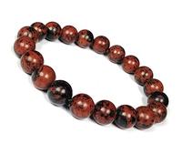 Jaipur Gems Mart Natural AAA Mahogany Obsidian Bracelet Stretch Bracelet | 7-7.5” Length Obsidian Bracelet Gemstone Bracelet | Unisex Bracelet | 8mm Round Shape Beads | Men Beaded Bracelet