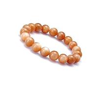 Jaipur Gems Mart Natural AAA Peach Moonstone Bracelet Stretch Bracelet | 7-7.5” Moonstone Gemstone Bracelet | Unisex Bracelet | 12mm Round Shape Beads| Men Beaded Bracelet