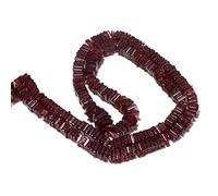 Jaipur Gems Mart Natural Garnet Beads|4-5 mm Square Heishi Bead for Jewelry Making |14" Strand | Loose Gemstone | AAA Quality| Square Flat Beads