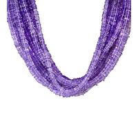 Jaipur Gems Mart Natural Pink Amethyst Beads|4-5 mm Square Heishi Bead for Jewelry Making |14" Strand |Loose Gemstone | AAA Quality| Square Flat Beads