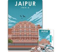 Jaipur India Travel Poster 1000 Piece Jigsaw Puzzles for Adults Gifts,Challenging Game And Family Play for Is Ideal As A Gift for The Whole Family 38x52cm