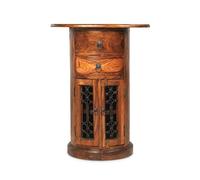 Jaipur Sheesham Oval Drum With Drawer Rest Relax Brown One Size