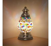 JAITAIK Handmade Turkish Mosaic Lamp Moroccan Light Rechargeable 1800mAh Battery USB Touch Switch 3 Brightness Levels for Camping, Adventure, Home Decor