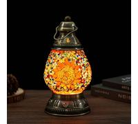 JAITAIK Turkish Mosaic Lamp Handmade Moroccan Camping Light Rechargeable 1800mAh Battery with USB Port Touch 3 Brightness Levels