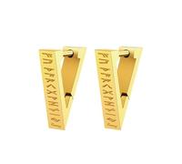 JAJAFOOK Nordic Viking Rune Hoop Men's Earrings Stainless Steel Huggie Hoop Earrings Hypoallergenic Earrings Vintage Punk Hoop Earrings for Men and Women, Stainless Steel, No Gemstone