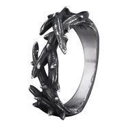 JAJAFOOK Vintage Stainless Steel Jesus Crown of Thorns Ring Vine Branch Lucky Ring, Metal, No Gemstone