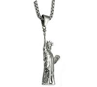 JAJAFOOK Women Mens Stainless Steel Statue of Liberty Pendant Necklace Chain Jewelry USA Symbols, Stainless Steel