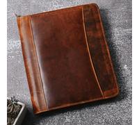Jajmo Legacy Leather Portfolio Folder A4 Organiser with Legal Pad Writing Case and Zip Padfolio Document Folder Conference for Men (Vintage Brown)