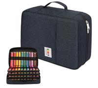 JAKAGO 304 Slots Colored Pencil Case Large Capacity Storage Bag for Artist Painter Multi-Functional Organizer for Colored Pencils/Gel Pens/Markers/Makeup Brushes(Blue)