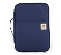 JAKAGO A4 Document Case,Multi-Pocket Portfolio Folder,A4 Zip Portfolio,Professional Document Holder Suitable for Office,Business Trip,Travel,Conference,Interview,Holiday（Blue）